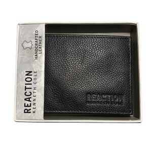 Kenneth Cole Reaction Men’s Handcrafted Black Leather BI-Fold Wallet New In Box